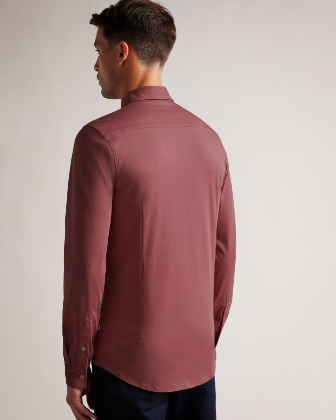 Chemises Ted Baker Long Sleeve Lustrous Jersey Rose Homme | PTY-25319623